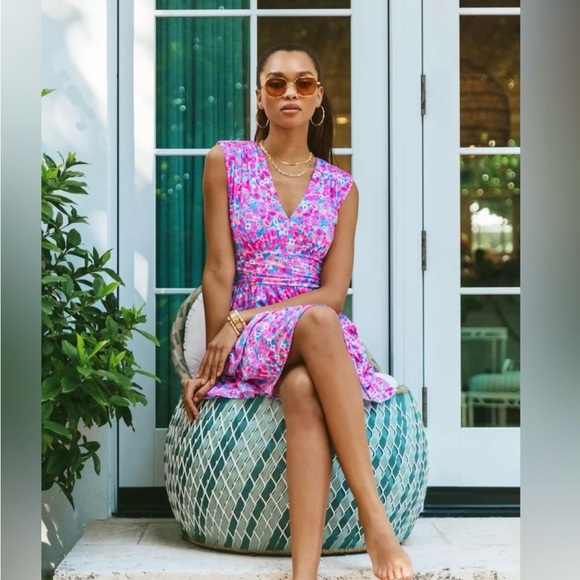 Lilly Pulitzer Purple Pink Halter Mini Dress - Picture 2 of 12